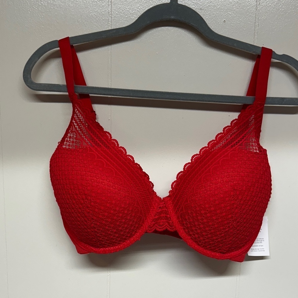 Auden Vibrant Red Lace Bra